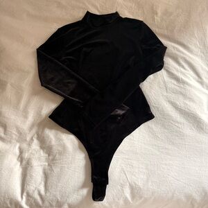 H&M Black Velvet Bodysuit